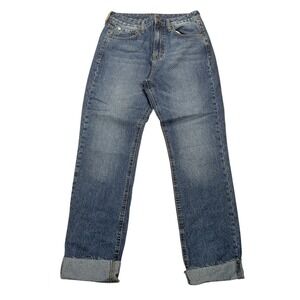 Gianni Bini Women's Size 29 Blue Denim High Rise Straight Leg Mom Jeans‎ Classic